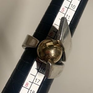 14k 925 Mid century modernist ring